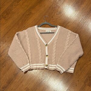 Sweet Republic Rose Cable Knit Cardigan